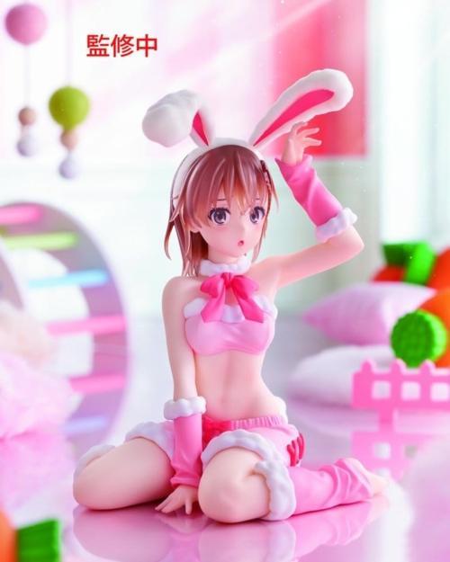 Mikoto Misaka Fluffy Bunny Ver Moflock A Certain Scientific Railgun figura PVC 13 cm