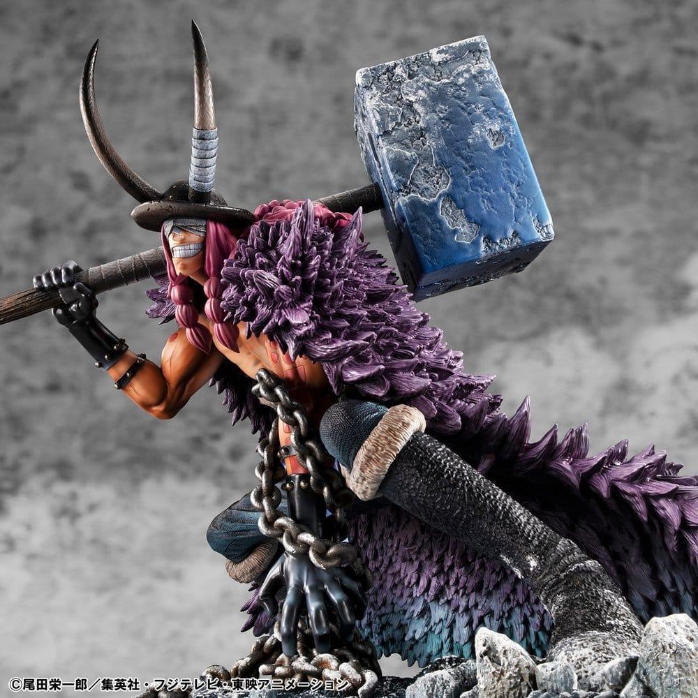 One Piece Loki Portrait.Of.Pirates ELB-MAXIMUM 31 cm – Megahouse (7) igura de LFoki de One Piece de la línea Portrait.Of.Pirates ELB-MAXIMUM de Megahouse. Fabricada en PVC y con 31 cm de altura aproximadamente. Lanzamiento previsto para finales de noviembre de 2027. ¡Resérvala por 499 € antes del 17/12/2026!