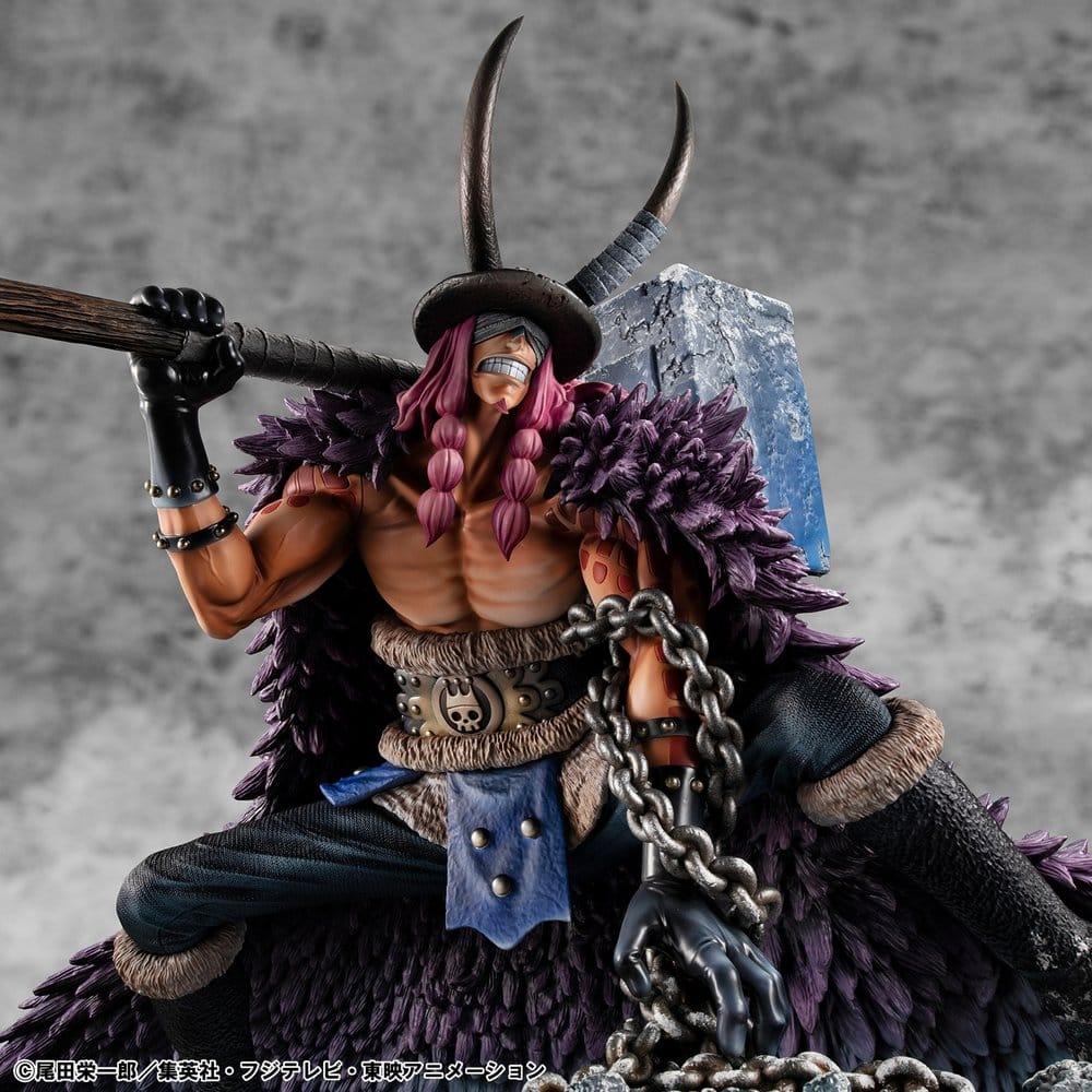 One Piece Loki Portrait.Of.Pirates ELB-MAXIMUM 31 cm – Megahouse (8) igura de LFoki de One Piece de la línea Portrait.Of.Pirates ELB-MAXIMUM de Megahouse. Fabricada en PVC y con 31 cm de altura aproximadamente. Lanzamiento previsto para finales de noviembre de 2027. ¡Resérvala por 499 € antes del 17/12/2026!